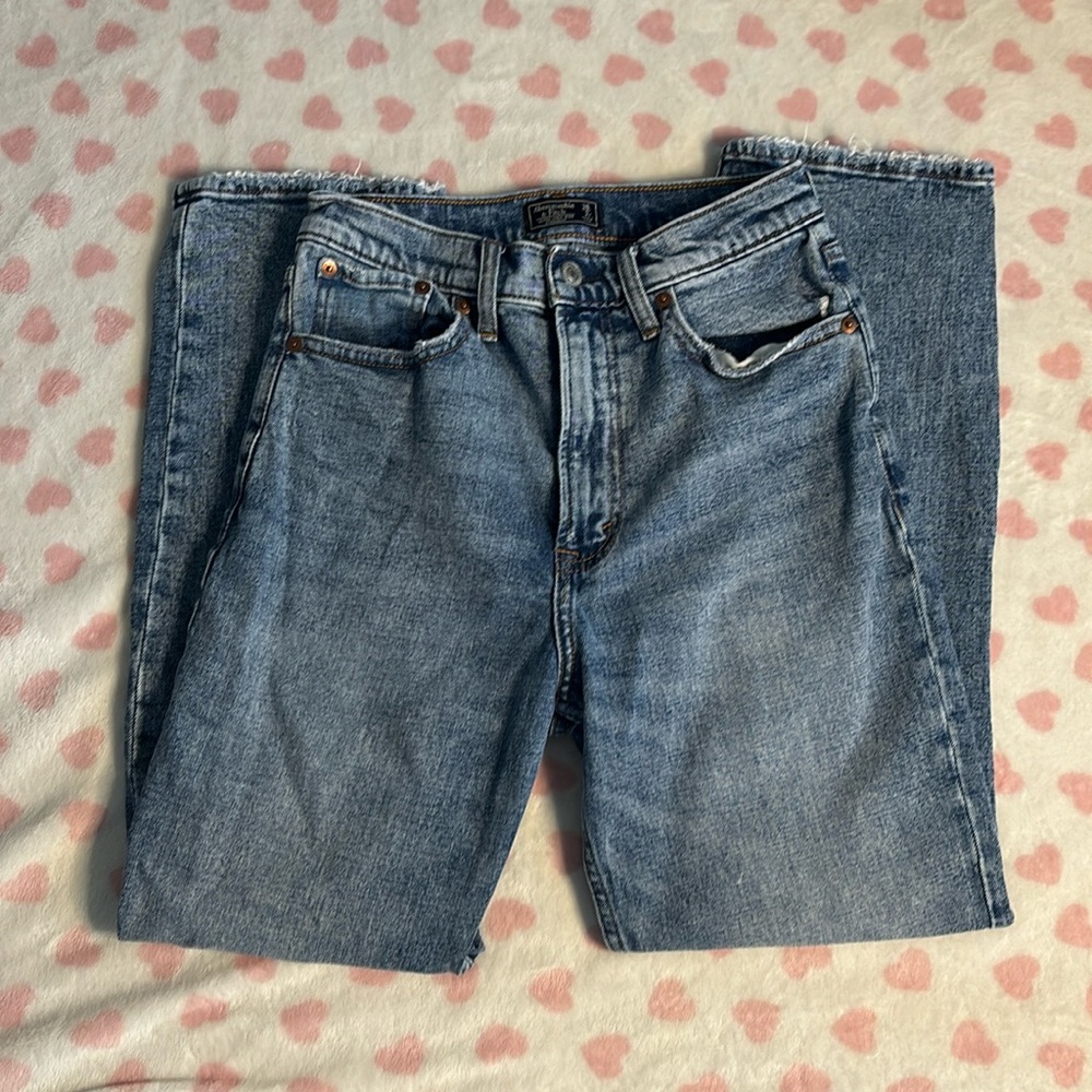 Ultra high-rise straight, Abercrombie and Fitch light wash jeans